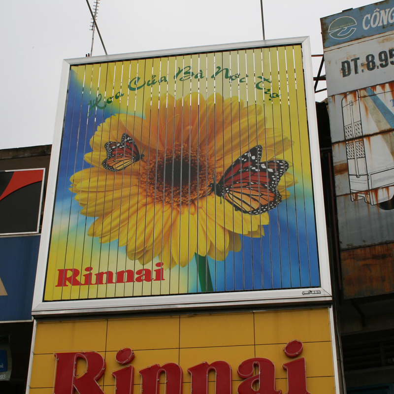 Valla publicitaria Tri-media de vinilo autoadhesivo impermeable para edificios superiores