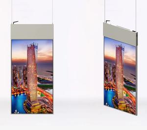 Pantalla de vídeo digital LED 4K con anuncio colgante de doble cara