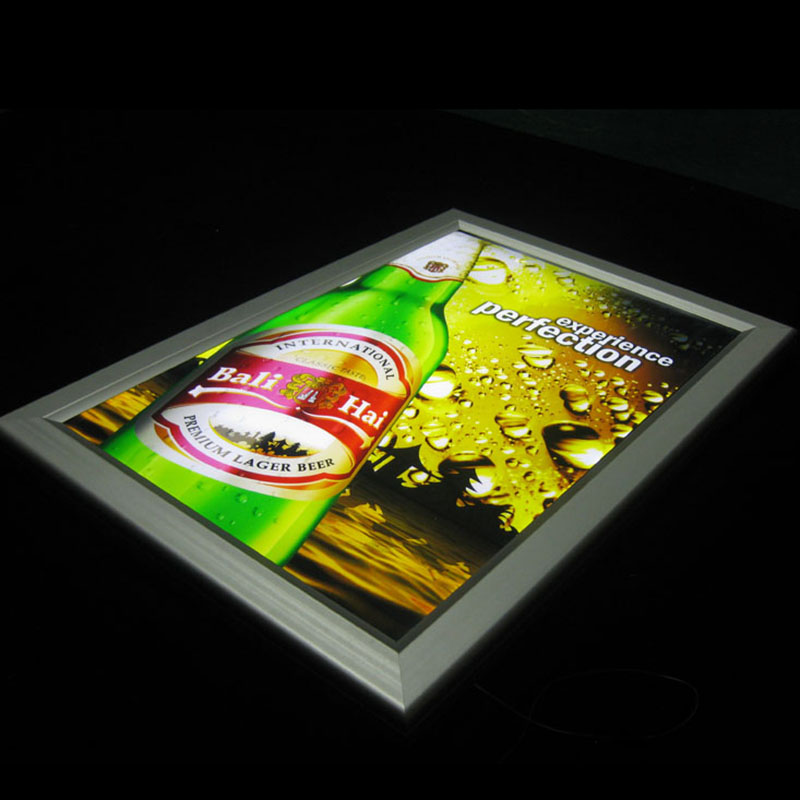 Caja de luz con marco a presión para menú interior A2 con iluminación LED