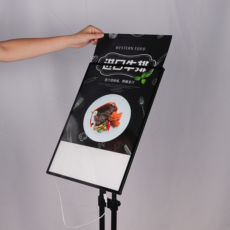 Cuadro de vidrio LED de marco de aluminio dorado