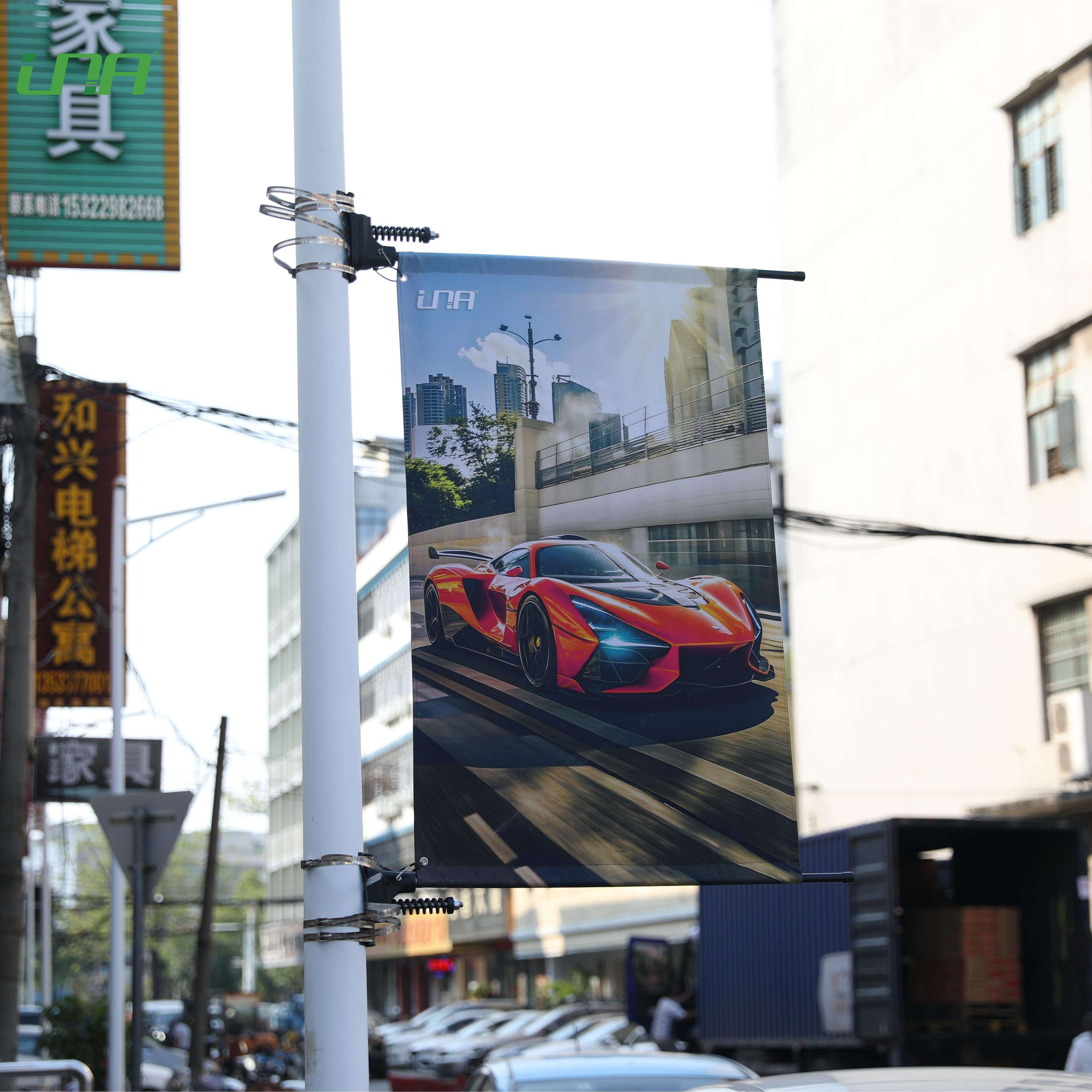 Luz resistente al viento Post Publicidad Pole de la calle Banner Clamp