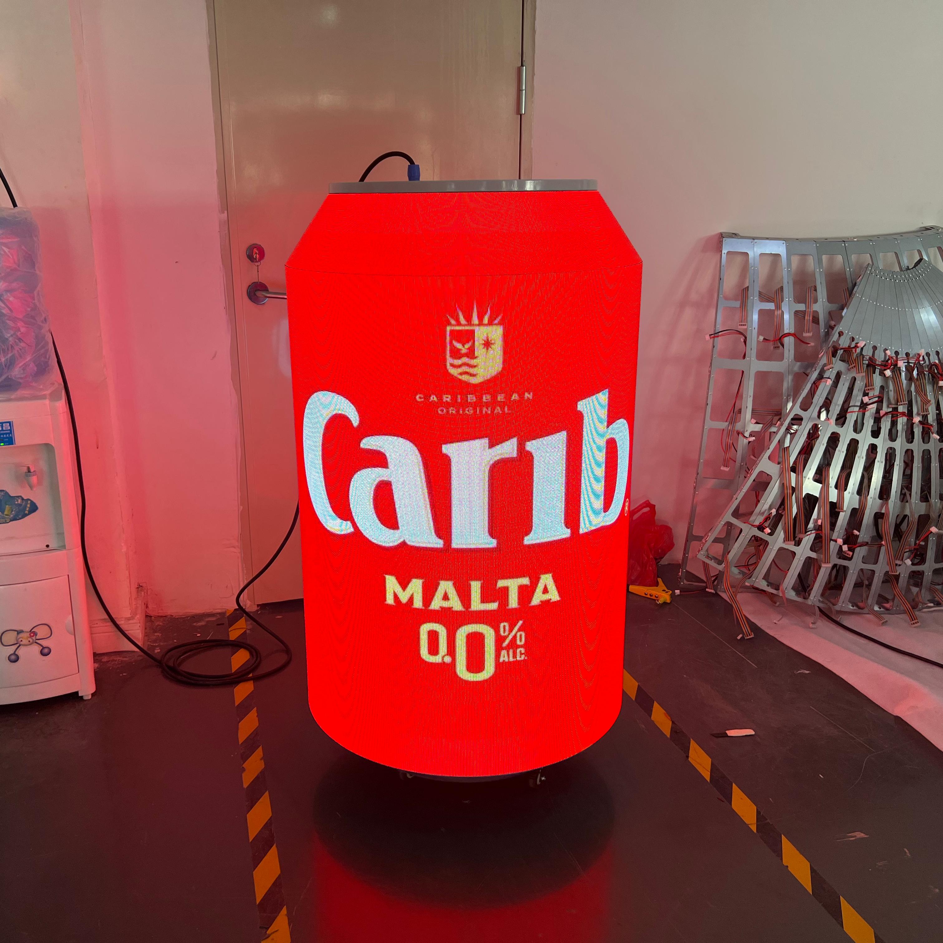 Pantalla de video de panel LED de POP flexible con ruedas móviles