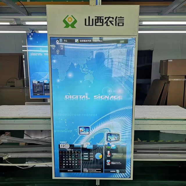 Pantalla de vídeo digital LED 4K con anuncio colgante de doble cara