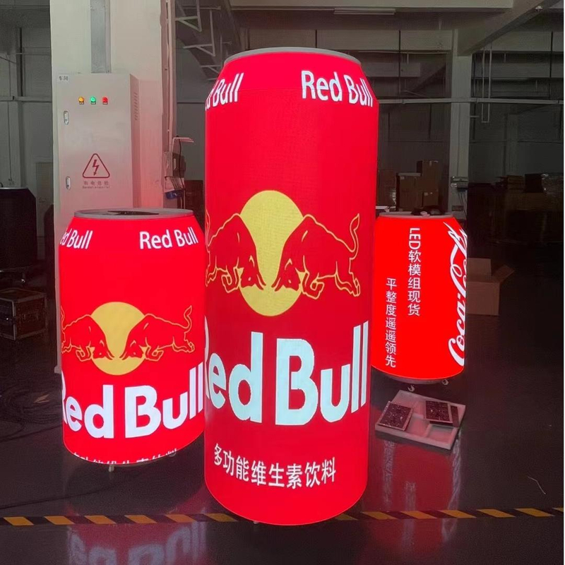 Pantalla de video de panel LED de POP flexible con ruedas móviles