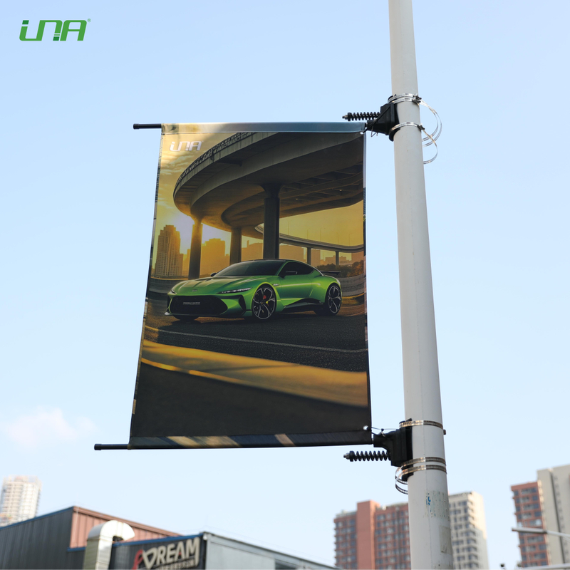 Street pole de aluminio soporte publicitario lámpara de lámpara de pilar ahorrador