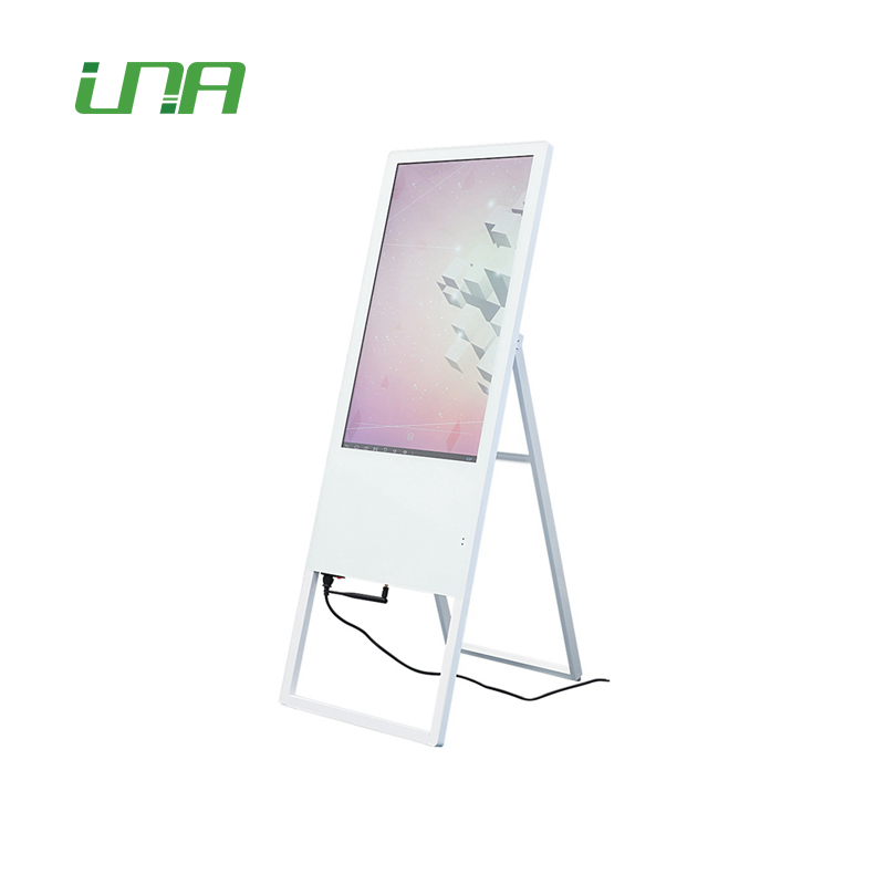 Póster de pantalla de publicidad digital LCD plegable de pie