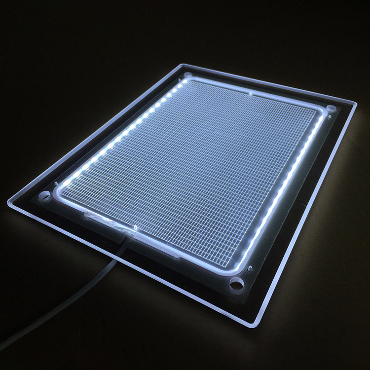 Caja de luz LED de acrílico de cristal de escritorio A4 con panel LGP