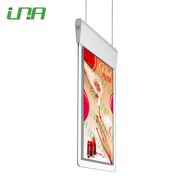 Pantalla de señalización de panel LED FHD de información colgante para interiores