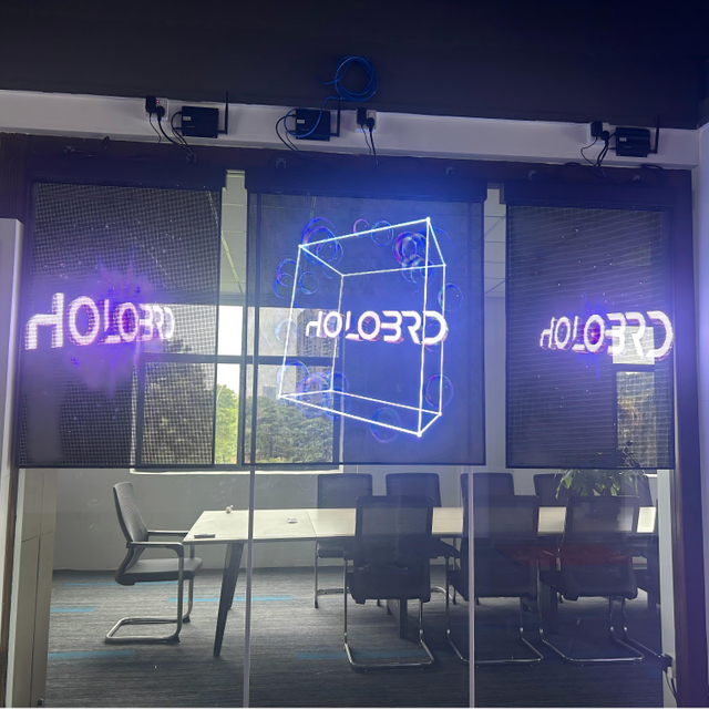 Pantalla holográfica colgante del cartel de la exhibición transparente de Flim 3D LED