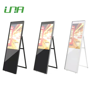 Póster de pantalla de publicidad digital LCD plegable de pie