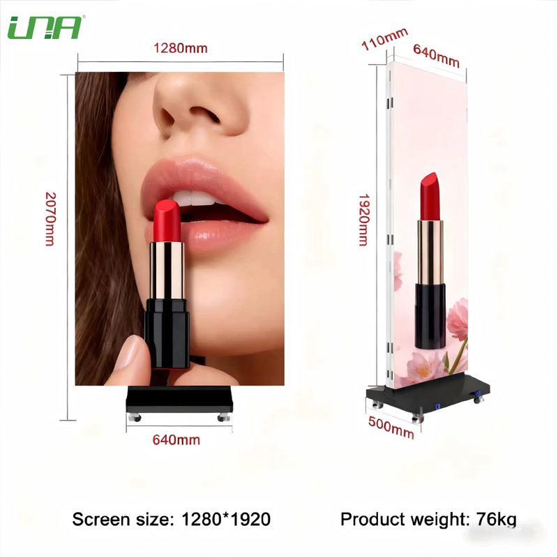  Publicidad Pantalla de vídeo con póster digital LED plegable triple de izquierda a derecha