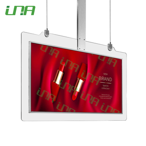 Pantalla de video LCD de vidrio horizontal de doble cara para colgar en el techo
